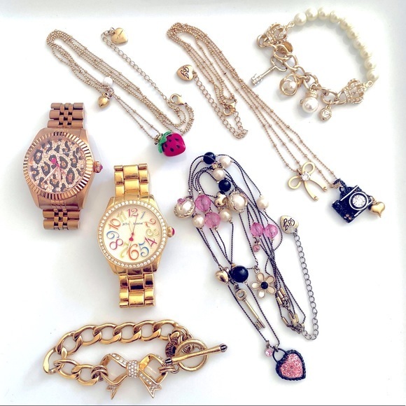 Betsey Johnson Jewelry - Betsey Johnson & Juicy Couture Watch Necklace Bracelet Bundle
